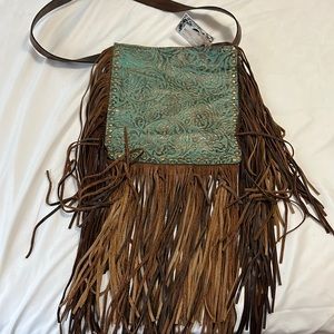 Crossbody, all leather Native American purse.